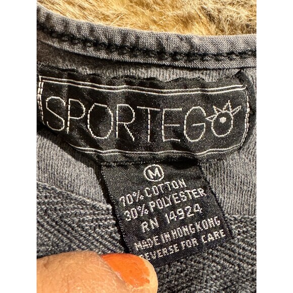 VTG Women’s M Crop Tank Top Shirt Black Sleeveless Racer Back Sheer Sportego - Picture 5 of 6